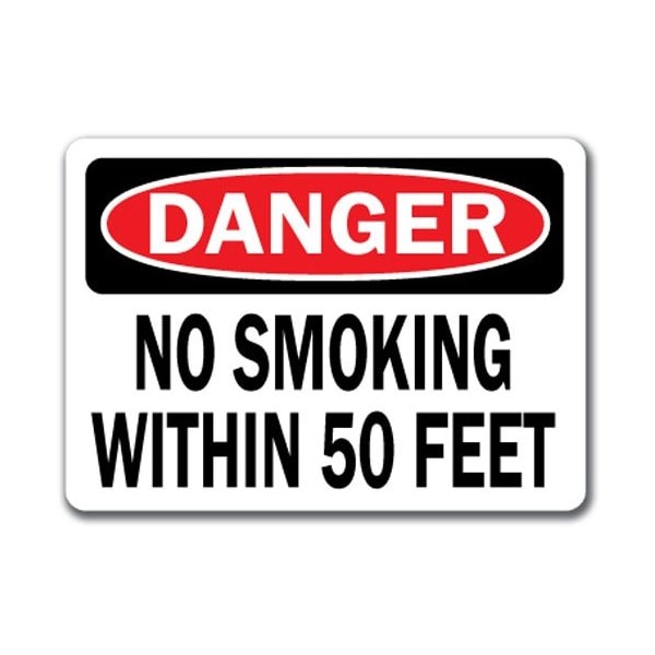Signmission Danger Sign-No Smoking Within 50 Feet-10in x 14in OSHA Sign, 10" L, 14" H, DS-No Smoking 50 feet DS-No Smoking 50 feet - main
